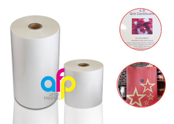 Laminowanie wysokiej jakości folii matowej, biała folia termiczna Bopp do papieru / tektury
