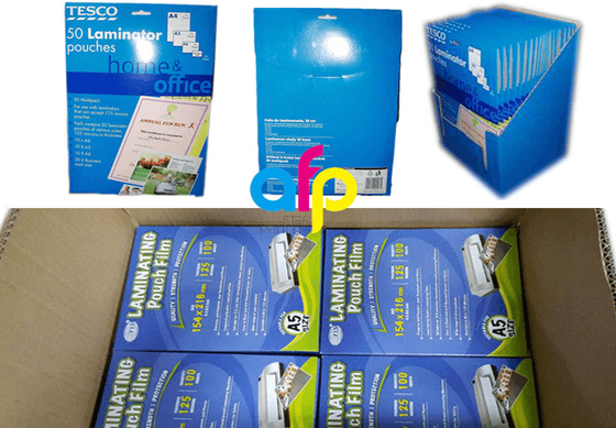 Dostosowane opakowanie 5mil 125 mikronów A4 Błyszczący PET poliester Etui Folia do laminowania do dokumentów Zdjęcia Ochrona